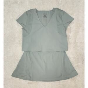 Sincerely Jules New Green Crop Top & Skort Skirt Active Workout Gym Set Size XL